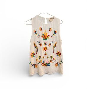 Savanna Jane White Blouse with Colorful Embroidery